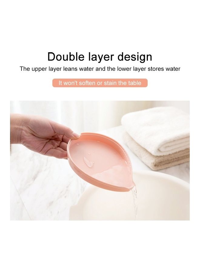 قطعتان من حامل الدش للصابون بطبقتين على شكل ورقة شجر أخضر 34 x 2 x 11سم - Image 5