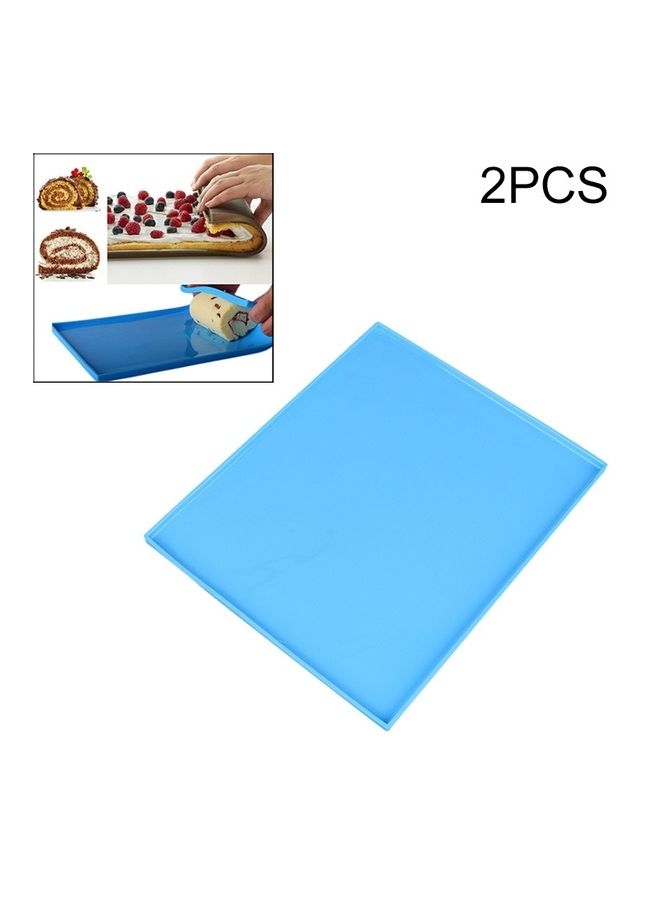 طقم قوالب خبز سويسرية للكيك بسطح مانع للالتصاق من قطعتين أزرق 35 x 10 x 30سم  - Image 1