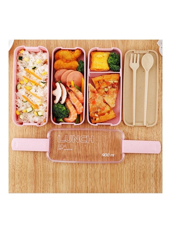 Generic - 3-Layer Bento Lunch Box Pink - Image 1