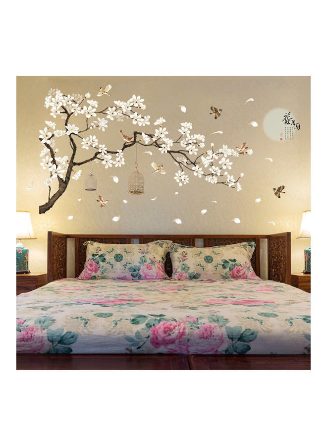 ملصقات جدارية بتصميم طيور وأزهار وشجرة لديكور المنزل متعدد الألوان 60 x 60 x 60سم - Image 1