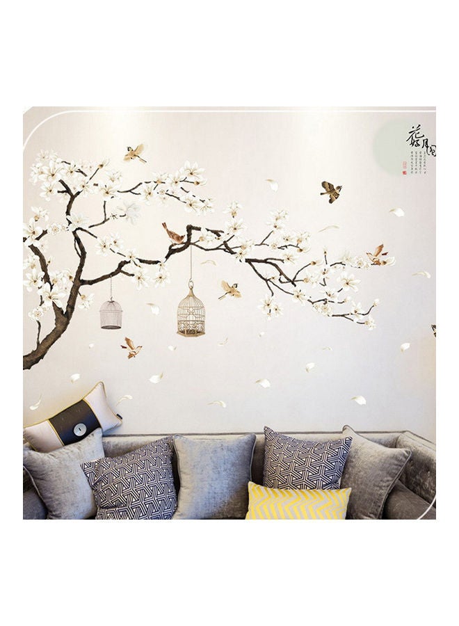 ملصقات جدارية بتصميم طيور وأزهار وشجرة لديكور المنزل متعدد الألوان 60 x 60 x 60سم - Image 2