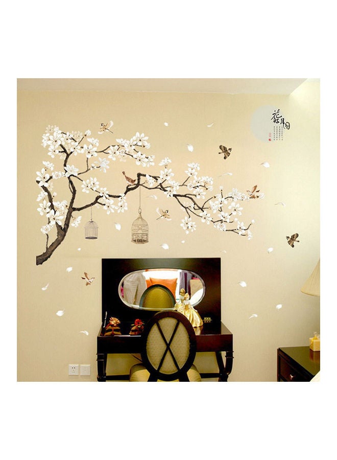 ملصقات جدارية بتصميم طيور وأزهار وشجرة لديكور المنزل متعدد الألوان 60 x 60 x 60سم - Image 3