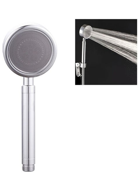 Round Shape High Pressure Handheld Shower Head Silver 24 x 5 x 8cm