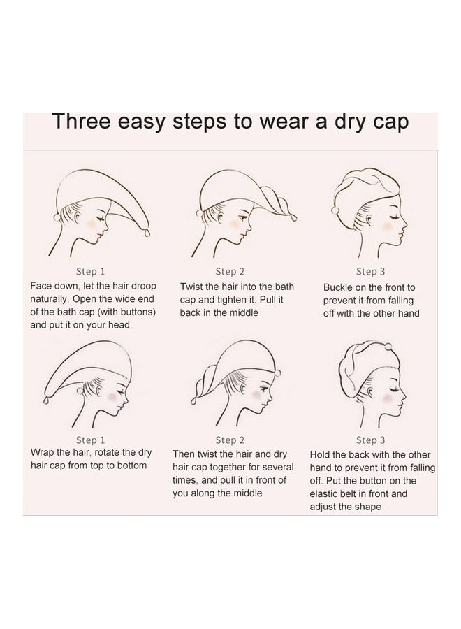 غطاء رأس للاستحمام سريع الجفاف وفائق الامتصاص مناسب للنساء وردي 24 x 7 x 17سم - Image 4