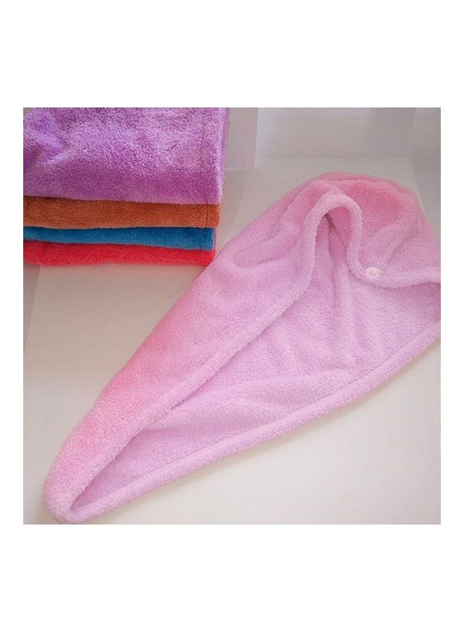 غطاء رأس للاستحمام سريع الجفاف وفائق الامتصاص مناسب للنساء وردي 24 x 7 x 17سم - Image 3