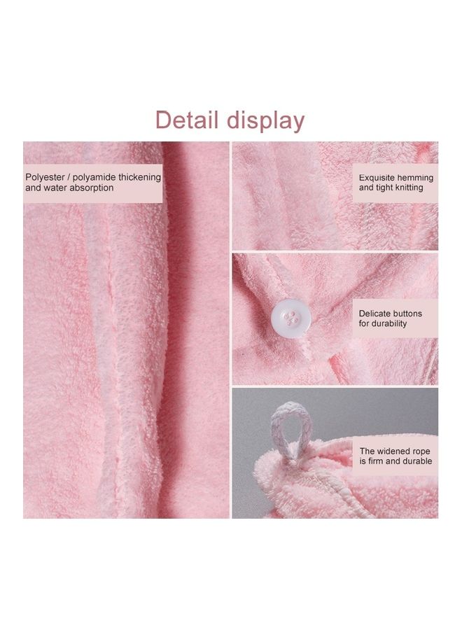 غطاء رأس للاستحمام سريع الجفاف وفائق الامتصاص مناسب للنساء وردي 24 x 7 x 17سم - Image 5