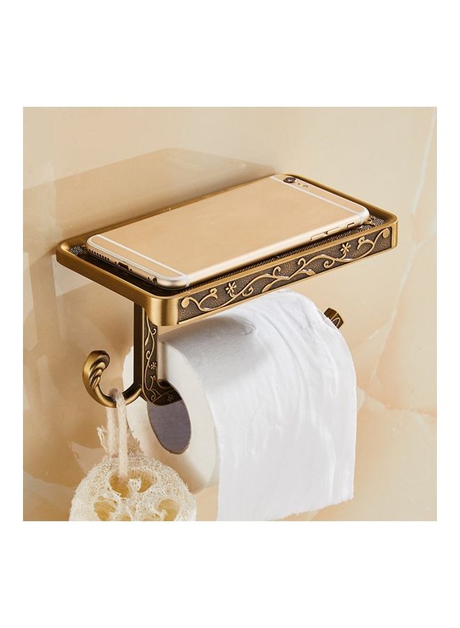 Antique Carved Zinc Alloy Bathroom Paper Mobile Phone Holder With Hook, Colour:White multicolour 21 x 4 x 11cm  - Image 3