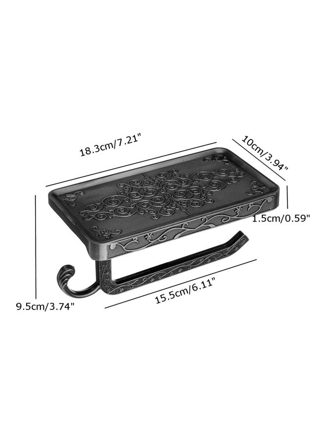 Antique Carved Zinc Alloy Bathroom Paper Mobile Phone Holder With Hook, Colour:White multicolour 21 x 4 x 11cm  - Image 5