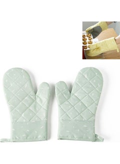 Thickened Silicone Heat-resistant Baking Gloves Green 30 x 16 x 6cm