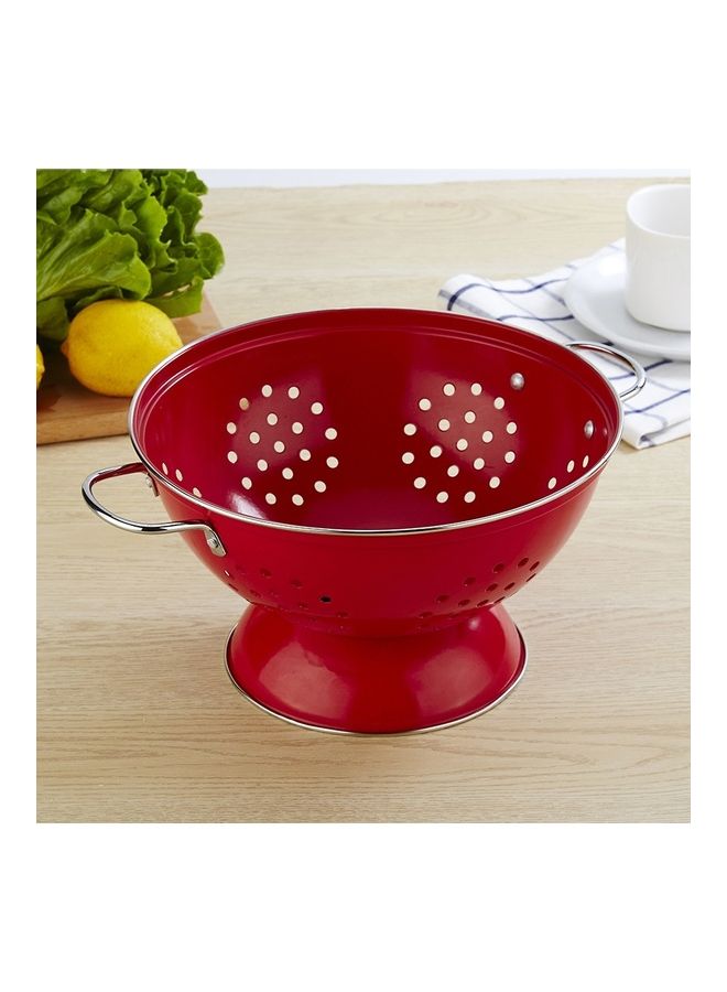 Round Double Ear Fruit Plate Tray Red 30 x 30 x 16cm - Image 1