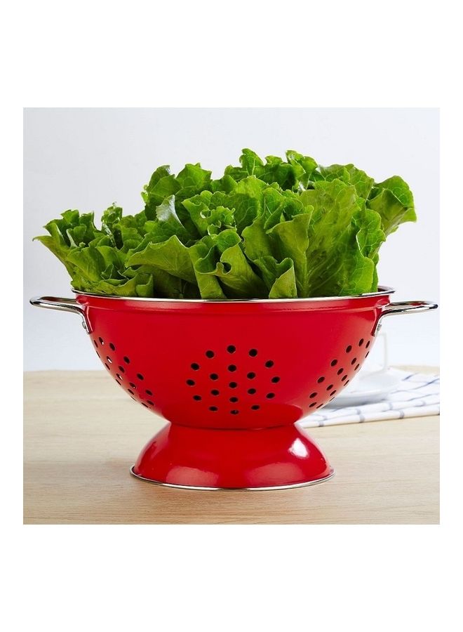 Round Double Ear Fruit Plate Tray Red 30 x 30 x 16cm - Image 2