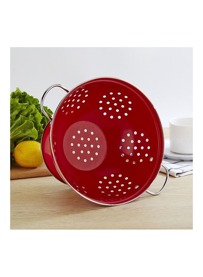Round Double Ear Fruit Plate Tray Red 30 x 30 x 16cm - Image 3