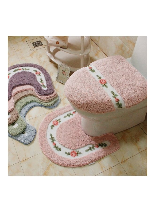 Pastoral Style Bathroom Toilet Non-Slip Mat Set Pink 20 x 5 x 20cm - Image 2