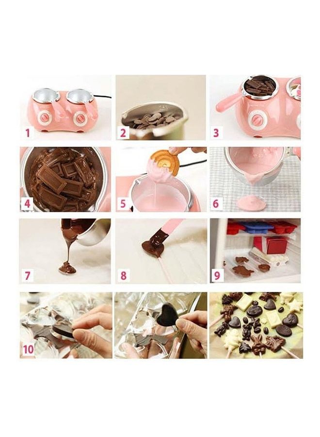 2-Piece Electric Candy Chocolate Melting Tool Set Pink - Image 2