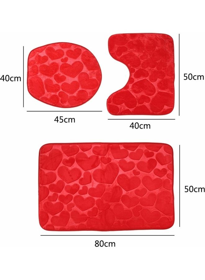 3 Pieces Anti Slip Washable Carpet Multicolour 50x10x80cm - Image 1