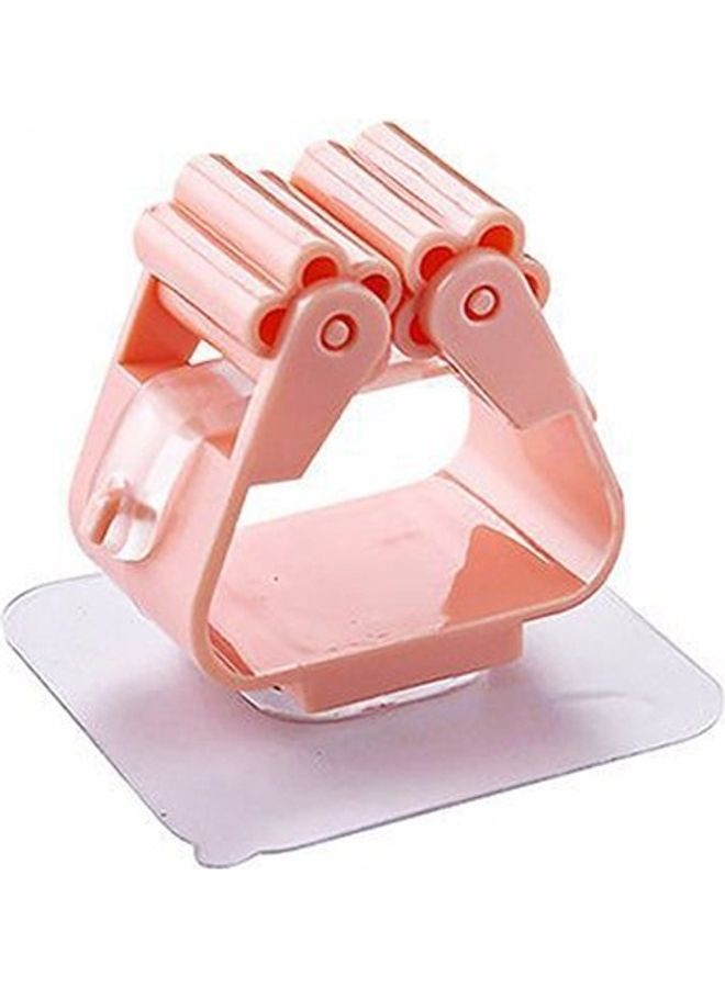 Mop Holder Wall Mounted Organizer Holder Household Kitchen Bathroom Adhesive Storage Broom Hanger Clip Hook Racks Pink 8 x 5 x 8cm - Image 2