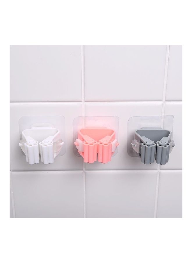 Mop Holder Wall Mounted Organizer Holder Household Kitchen Bathroom Adhesive Storage Broom Hanger Clip Hook Racks Pink 8 x 5 x 8cm - Image 4