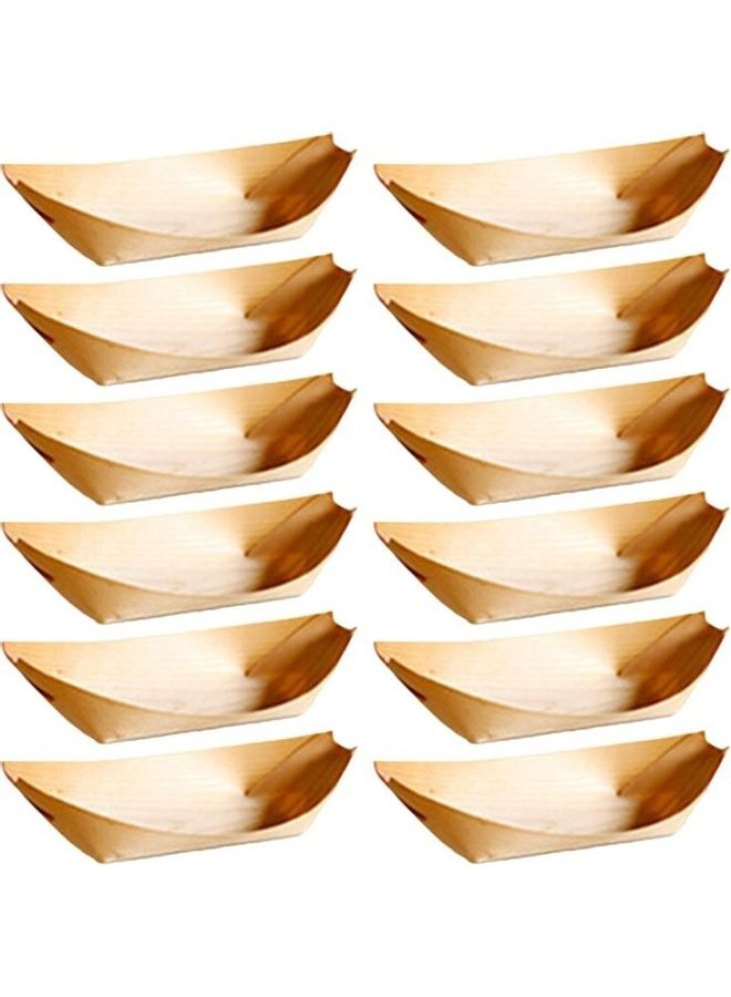 Generic Set Of Disposable Wooden Kayak Meal Box Multicolour  - Image 1