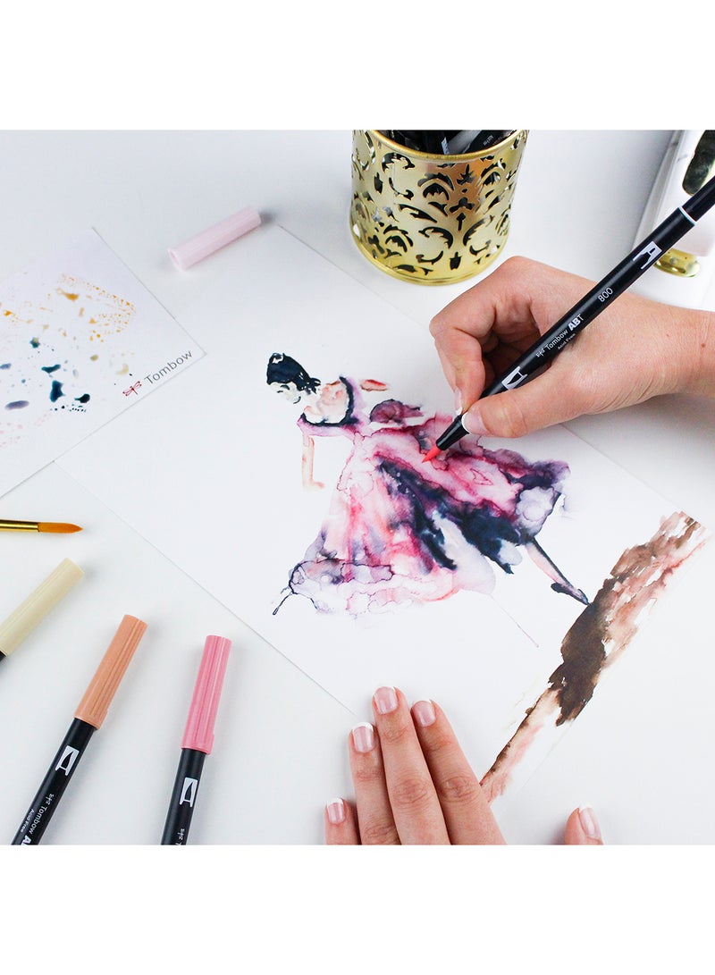 Tombow AB-T Water Brush Pen, 10C Set, Portrait Multicolour - Image 2