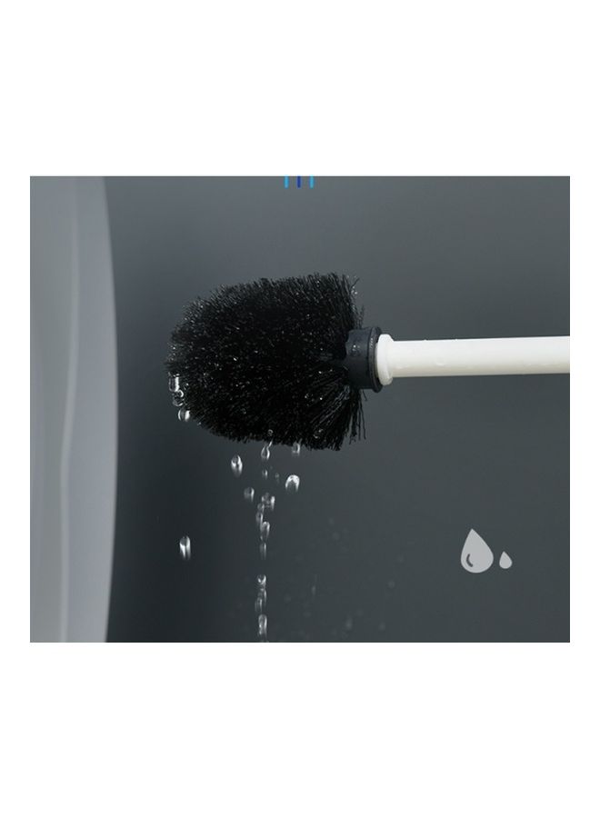 قطعتان من فرشاة مرحاض تُثبت على الحائط بتصميم بسيط لتنظيف الحمام أسود 30x47x10سم  - Image 3
