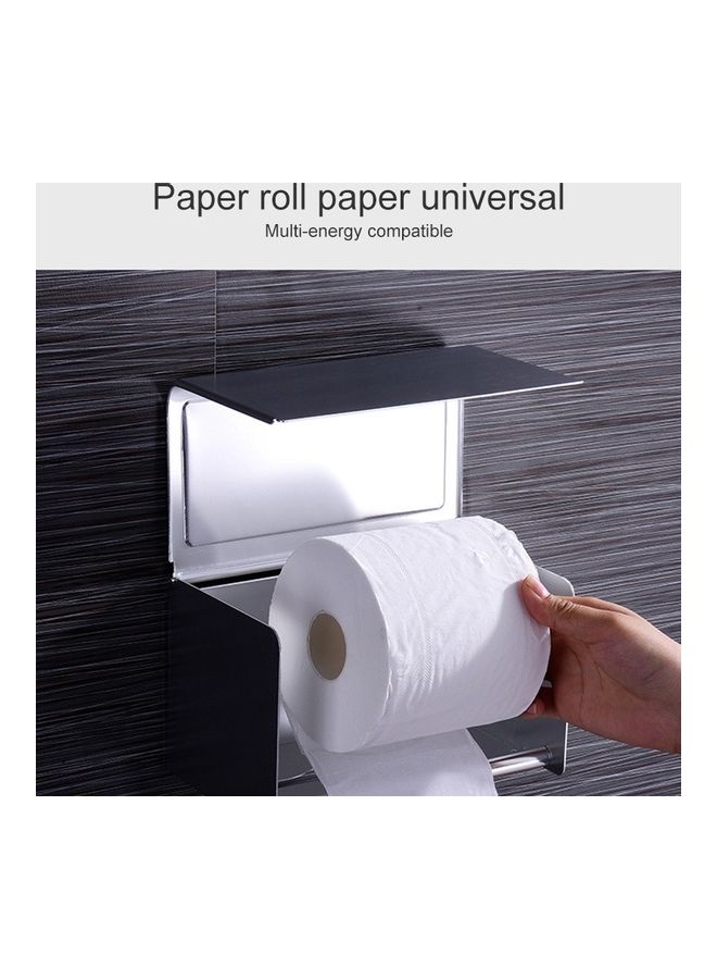 Bathroom Wall-mounted Waterproof Paper Tissue Roll Stand Holder Multicolour 45x18x15cm - Image 3