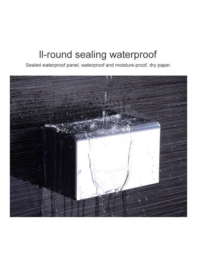 Bathroom Wall-mounted Waterproof Paper Tissue Roll Stand Holder Multicolour 45x18x15cm - Image 5