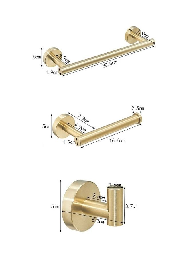3 In 1 Matte 304 Stainless Steel Towel Bar Multicolour 36x8x16cm  - Image 5