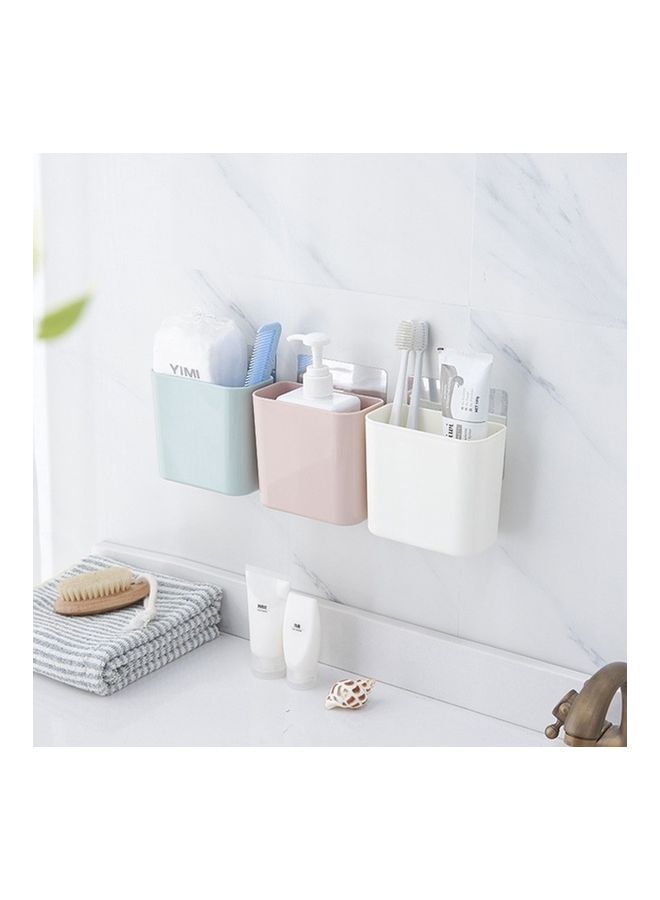 3 Pieces Bathroom Rack Wall-mounted Suction Cup Free Punch Storage Box Multicolour 22x12x13cm - v1608013516/N43033016A_7