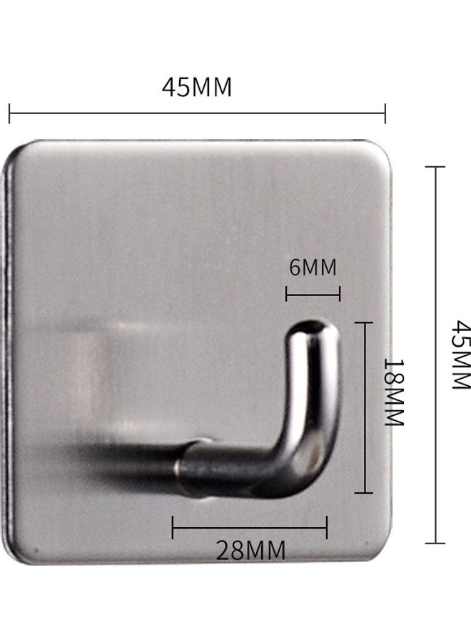 Stainless Steel Sticky Hook Kitchen Bathroom Multi-functional Hole Free Wall Mount Holder Multicolour 10x6x6cm - Image 2
