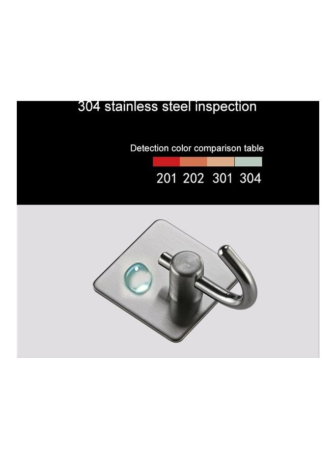 Stainless Steel Sticky Hook Kitchen Bathroom Multi-functional Hole Free Wall Mount Holder Multicolour 10x6x6cm - Image 5