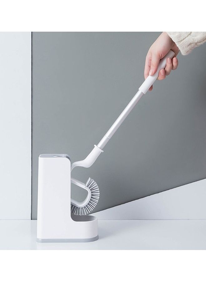 Toilets Long Handle Double-sided Descaling Household Toilet Brush with Base Multicolour 50x8x18cm - Image 3