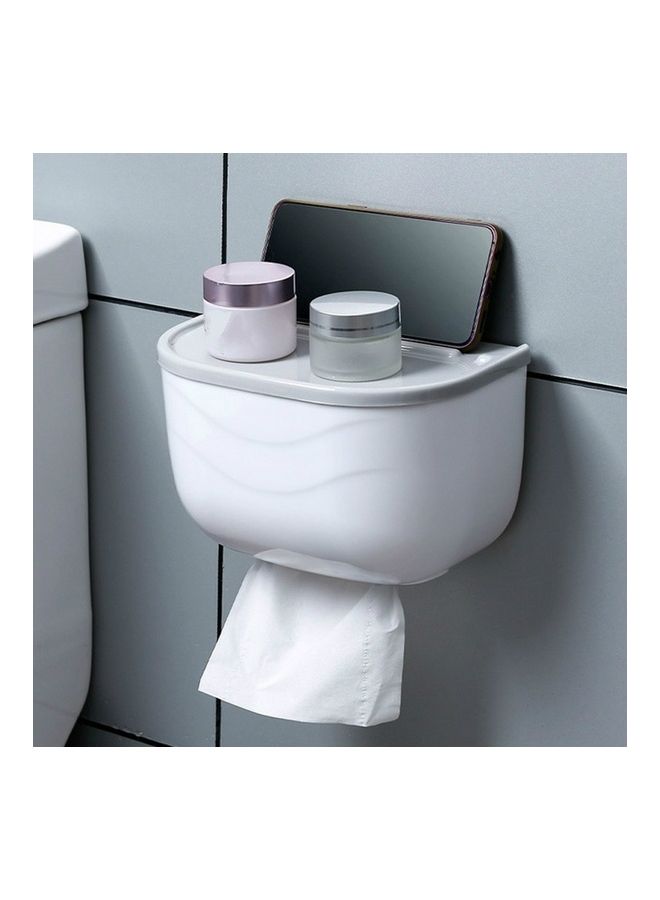 Toilet Punch-Free Waterproof Wall-mounted Plastic Drawer Tissue Box Grey 23 x 15 x 15cm  - Image 1
