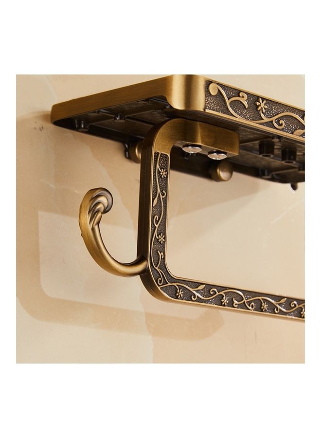 Antique Carved Zinc Alloy Bathroom Paper Mobile Phone Holder With Hook Multicolour 21x4x11cm  - Image 5