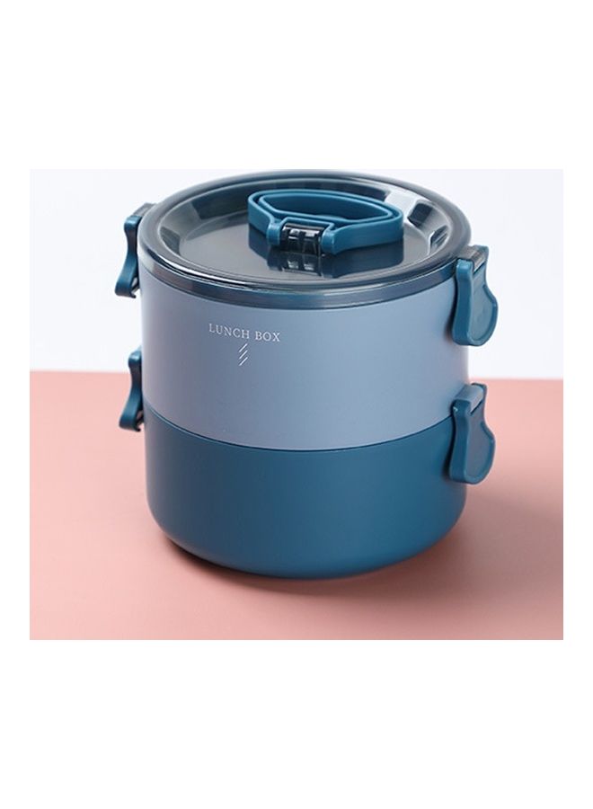 Generic - Portable Insulation Partitioned Lunch Box Blue 16x16x15cm - Image 1
