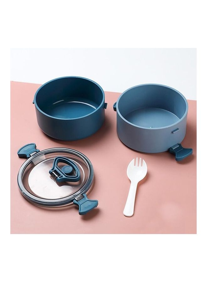 Generic - Portable Insulation Partitioned Lunch Box Blue 16x16x15cm - Image 1