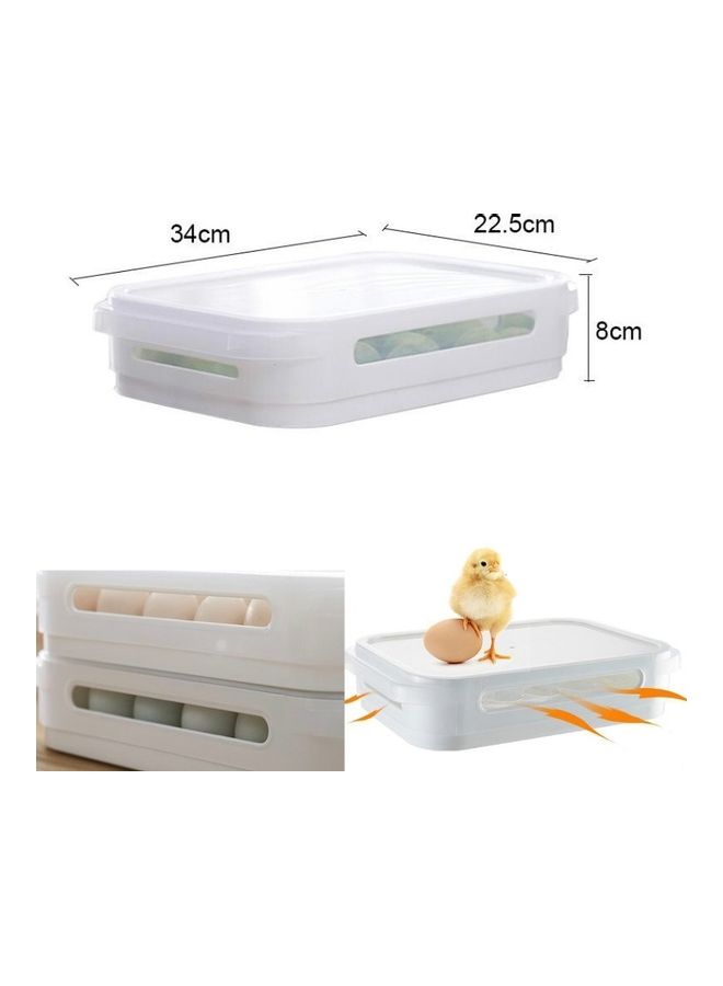 Refrigerator Egg Fresh Storage With Lid White 35x23x8cm - Image 2