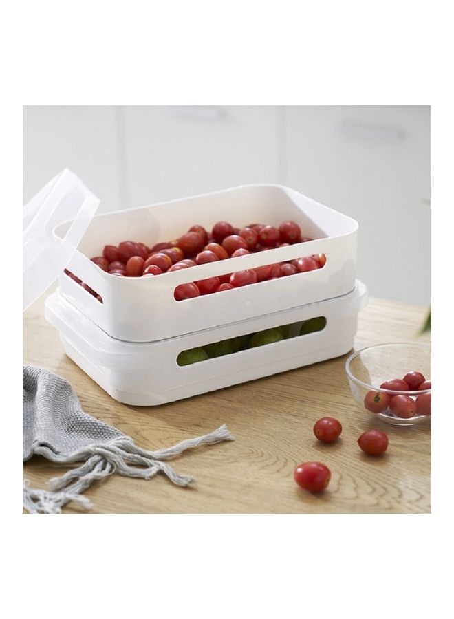 Refrigerator Egg Fresh Storage With Lid White 35x23x8cm - Image 3