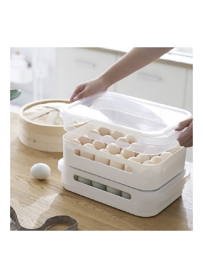 Refrigerator Egg Fresh Storage With Lid White 35x23x8cm - Image 4