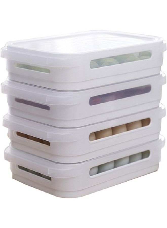 Refrigerator Egg Fresh Storage With Lid White 35x23x8cm - Image 5
