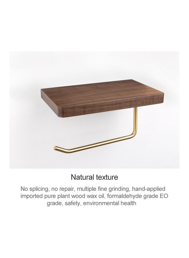 Creative Solid Wooden Mobile Phone Shelf Toilet Paper Roll without Punching Multicolour 21x12x13cm - Image 4