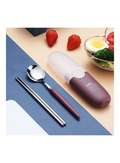 Spoon Chopsticks Cutlery Set Brown
