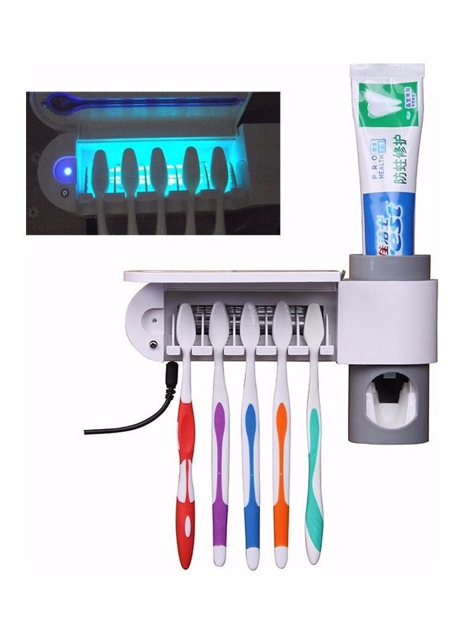 Automatic Toothpaste Dispenser Dental UV Ultraviolet Toothbrush White 27x16x10cm  - Image 1