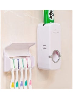 Generic Automatic Toothpaste Dispenser With Toothbrush Holder White 17x8x12cm  - Image 1