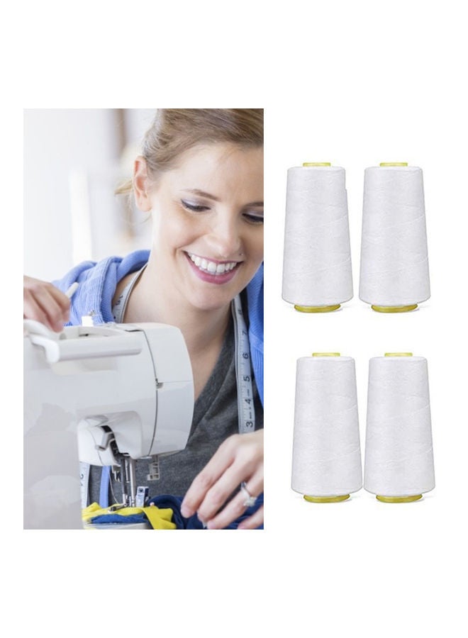 4Pcs Yard Polyester Sewing Machine Fabric Overlock Thread Line Cone Black+White 26 x 21 x 13cm - Image 3