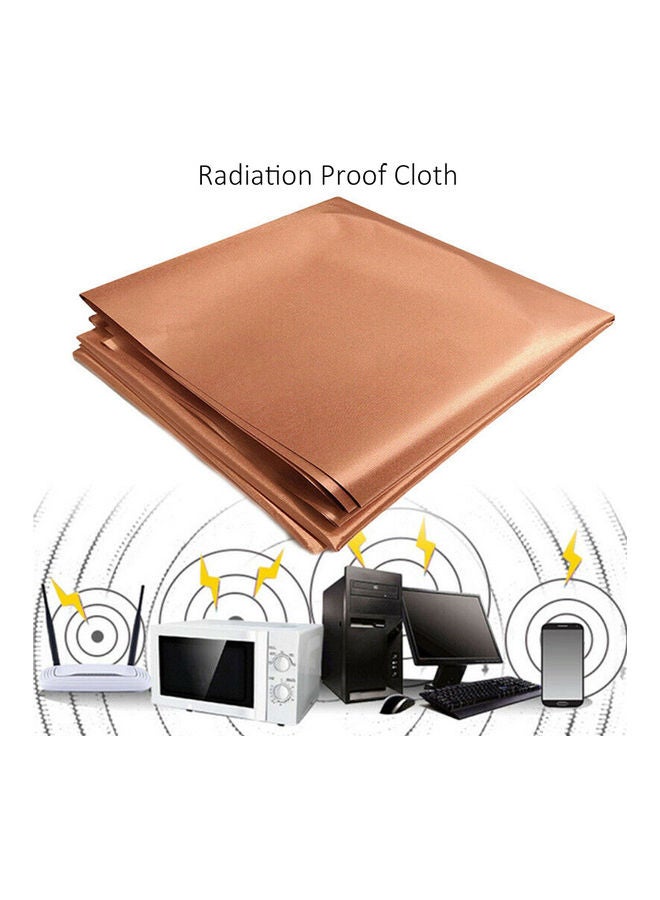 Anti Radiation Lining Cloth Blocking RFID Shielding Signal Protection Fabric Brown 100 x 110 x 0.2cm - Image 2