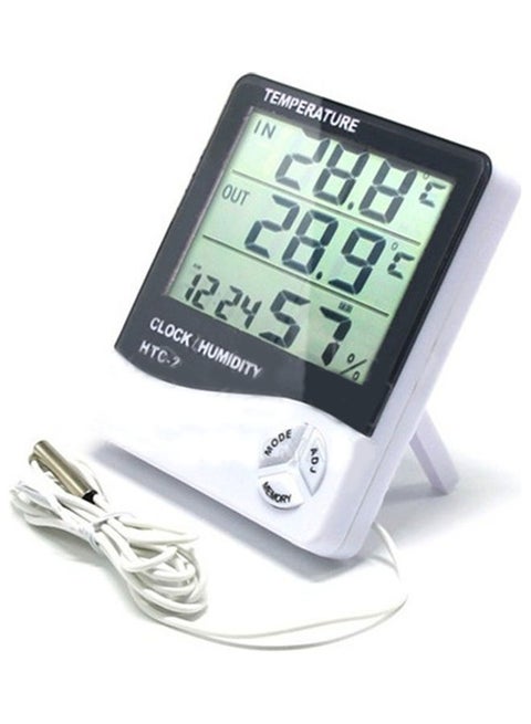 HTC-2 Digital Display Electronic Temperature And Humidity Meter Multicolour 8 x 8 x 8cm