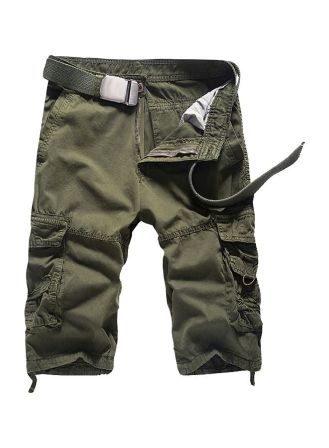 Multi-Pocket Summer Casual Shorts Army Green