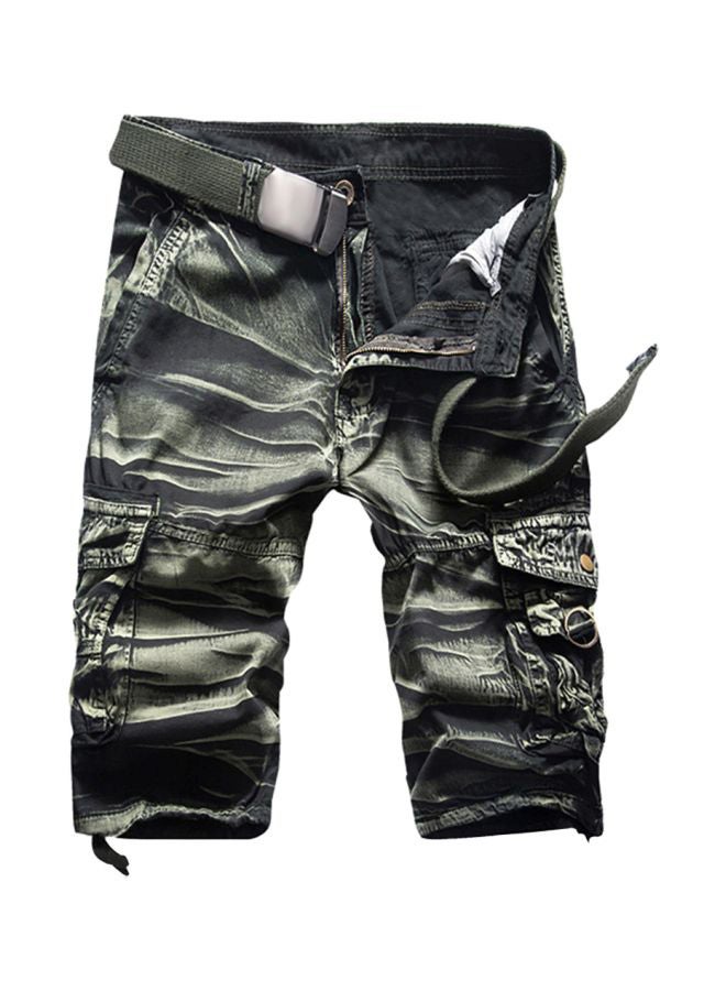 Multi-Pocket Summer Casual Shorts Army Green Camouflage 