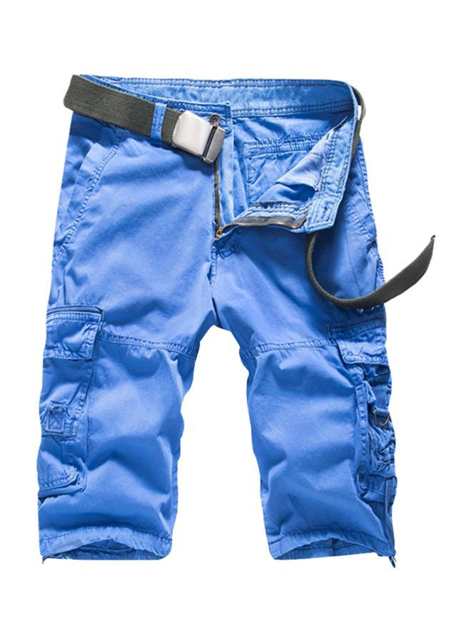 Multi-Pocket Summer Casual Shorts Blue