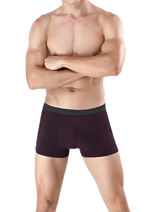 U Convex Design Block Boxers Wine Red - Image 1